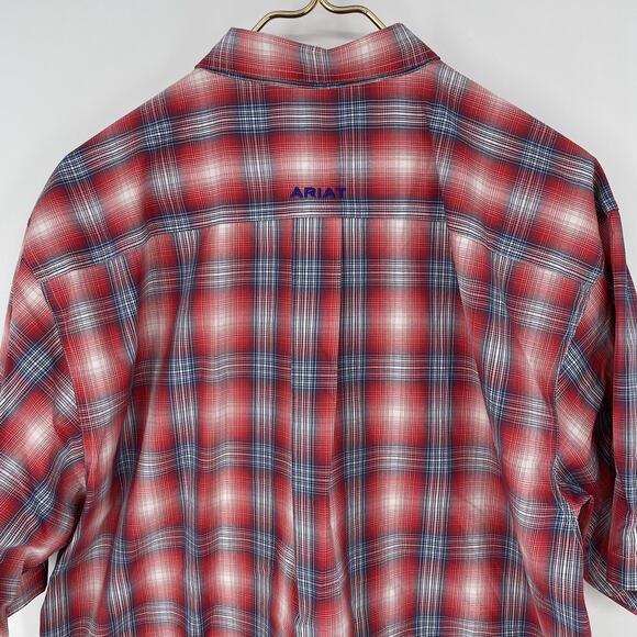 Ariat Men's Pro Jayceon Classic Short Sleeve Button Plaid Shirt Size L - Picture 8 of 10